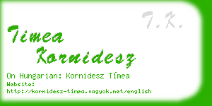 timea kornidesz business card